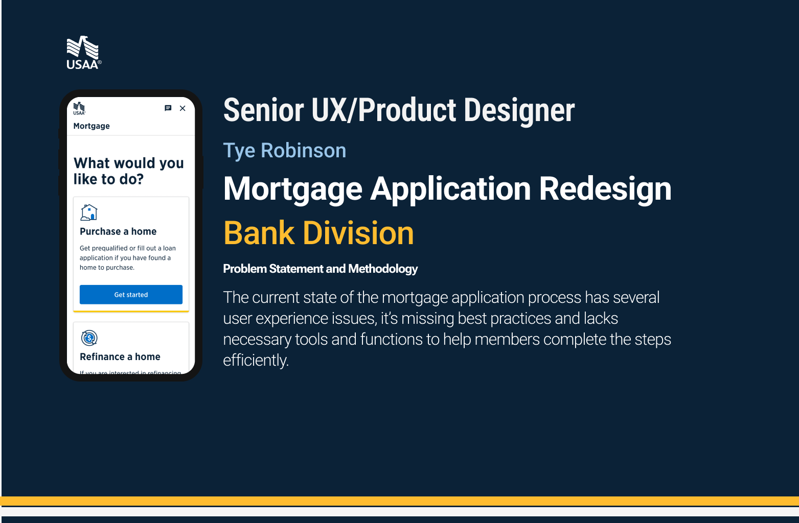 USAA Mortgage Application UI preview